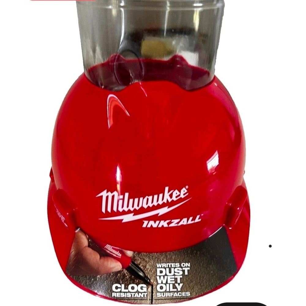 Milwaukee INKZALL Hard Hat Merchandiser Display Red Promotional Tool Storage NIB